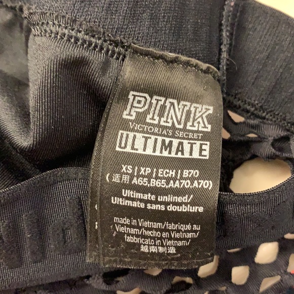 PINK VICTORIA SECRET BLACK SPORTS BRA - Picture 3 of 3